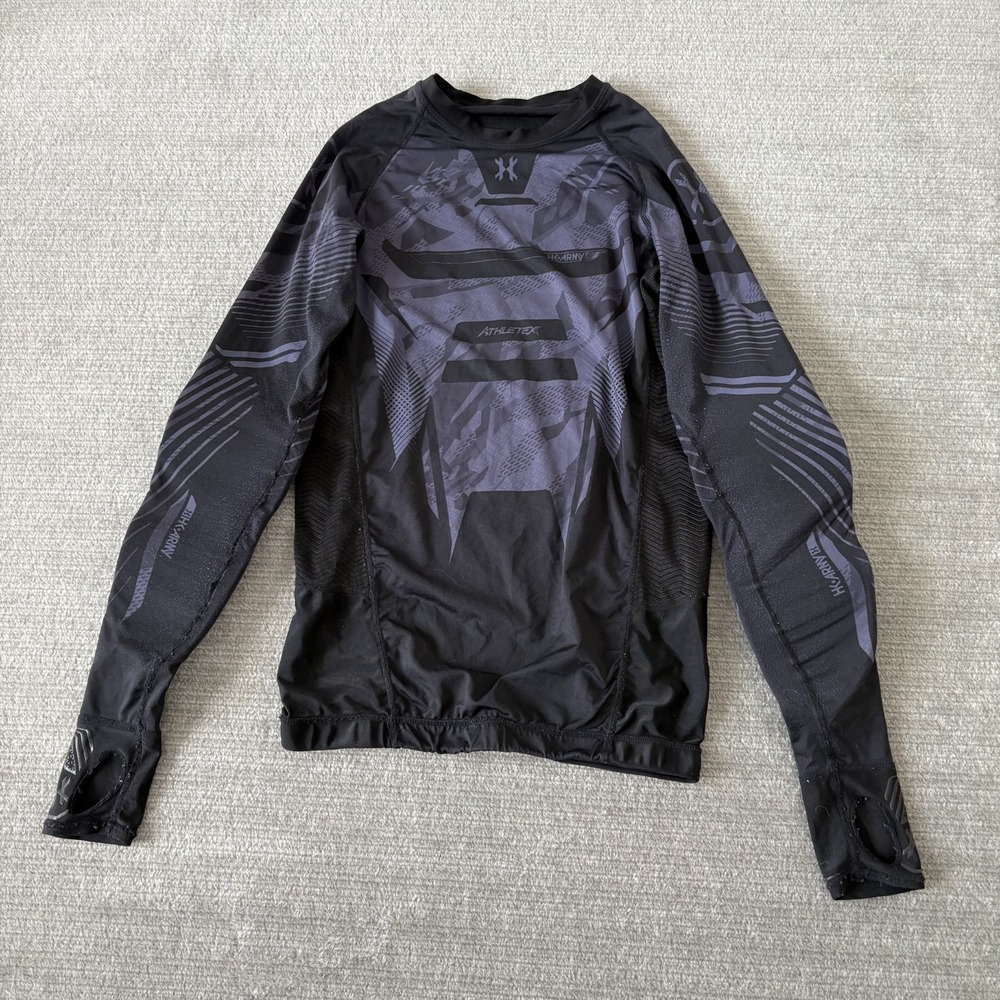 HK Army Athletex Paintball Jersey Mens XS/S Black Padded Long Sleeve Crew Neck